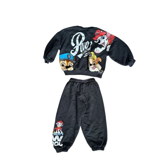 zara kids toddler paw patrol matching set jogger sweatpants/sweatshirt gray 4T - Picture 4 of 9